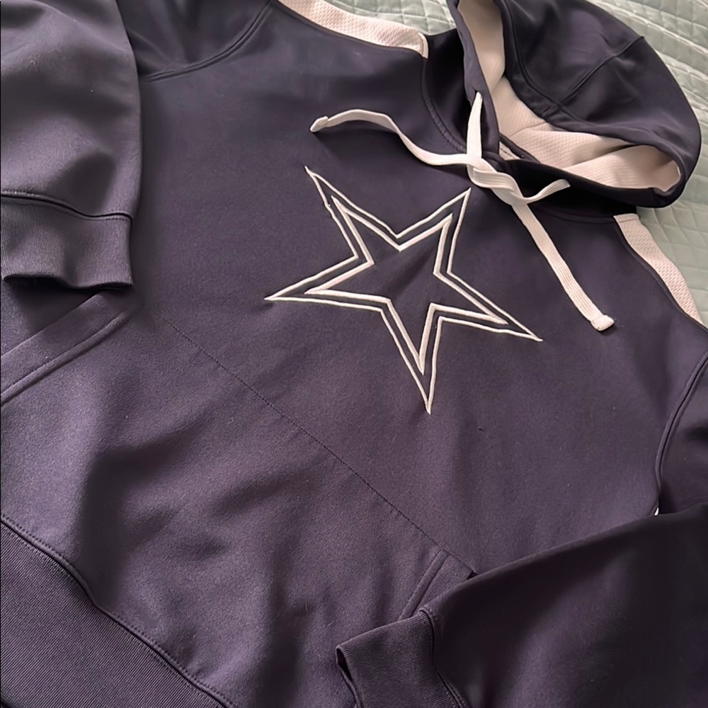 White and Blue Sweatshirt with Star Design